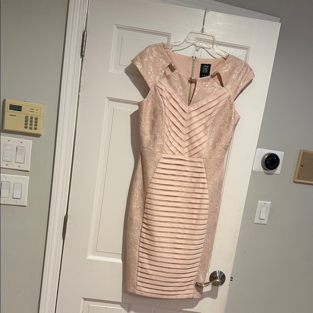 Jax Blush Pink Midi Sheath Dress